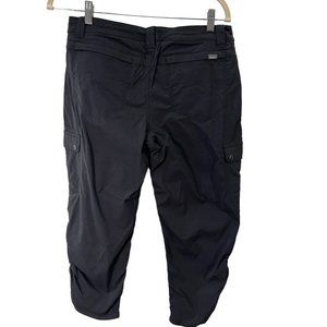 Eddie Bauer Women Hiking Pants Voyager Flexion Travex 8 Black NEW Cropped Travel